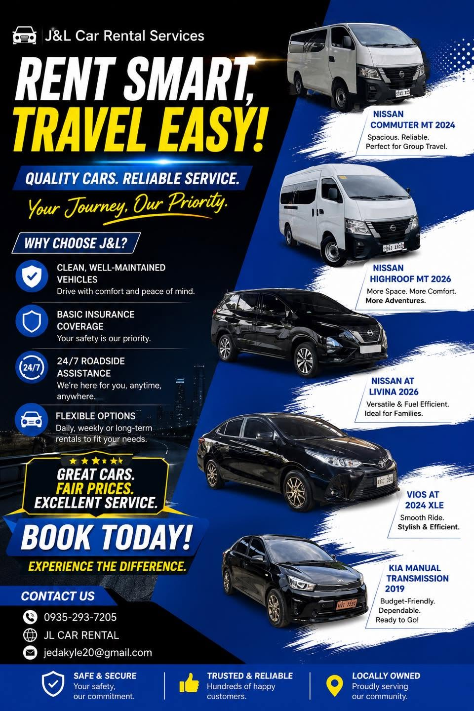 J&L Car Rental Services fleet